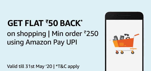 Amazon casshback offer, Amazon Rs 50 cashback on shopping Rs 250 min