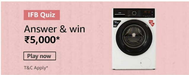 Amazon IFB Washing Machine Quiz Answers