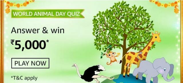 Amazon World Animal Day Quiz Answers