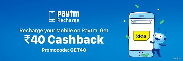 Paytm Idea Recharge Offer